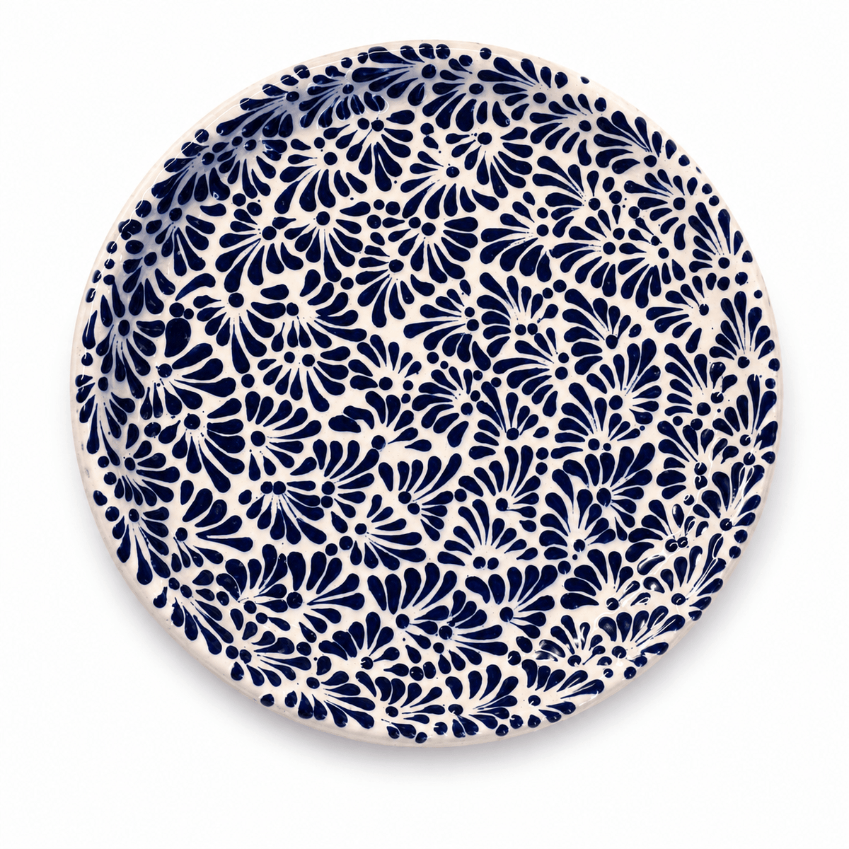 Plato de Cerámica de Talavera Poblana Azul | Cerámica Artesanal Pintada a Mano - MAREY - Plato