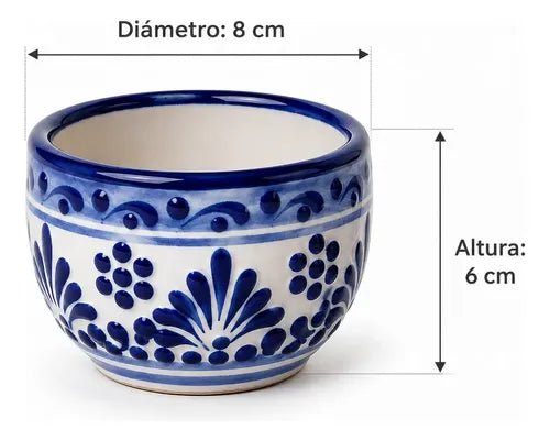 Set de 4 salseras de Talavera Poblana azul - MAREY.MX - Salseras