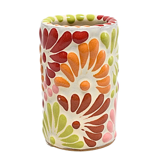 Tequileros de Cerámica de Talavera 100% Artesanal (Multicolor, 2 Oz.) - MAREY - Vaso Tequilero