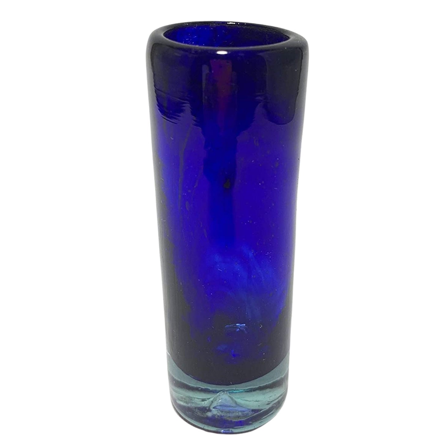 Vasos Tequileros | Vidrio Soplado Artesanalmente en México | Set de 6 Piezas | (Azul Cobalto, 2 Oz.)