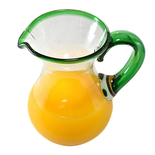 Jarra Pera para Agua de Vidrio Soplado Artesanalmente En México (Filo Verde, 2 Lt.) - MAREY -