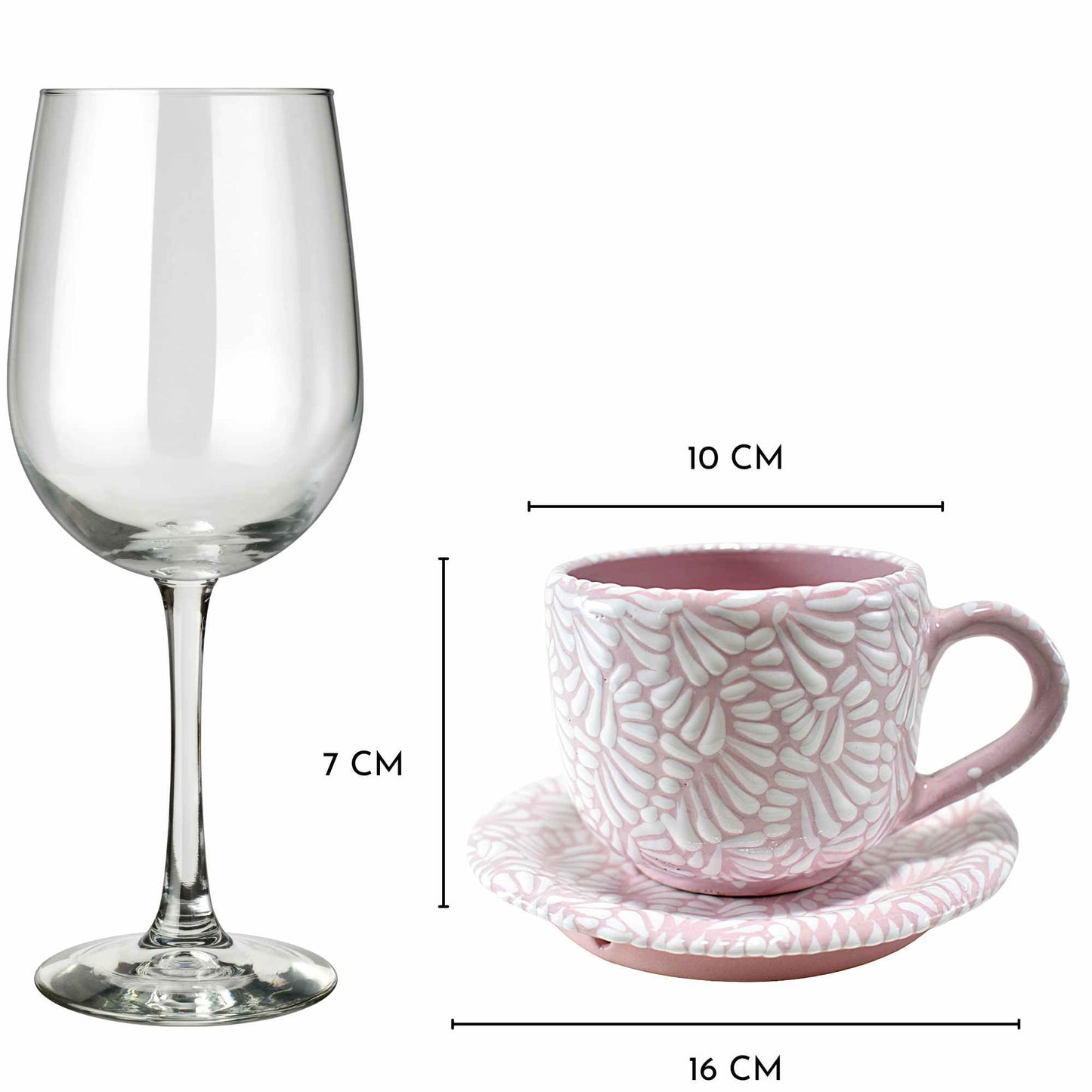 Taza de Café | Cerámica de Talavera | Hecho en Puebla, México | (Rosa, 12 Oz.) - MAREY - taza para cafe