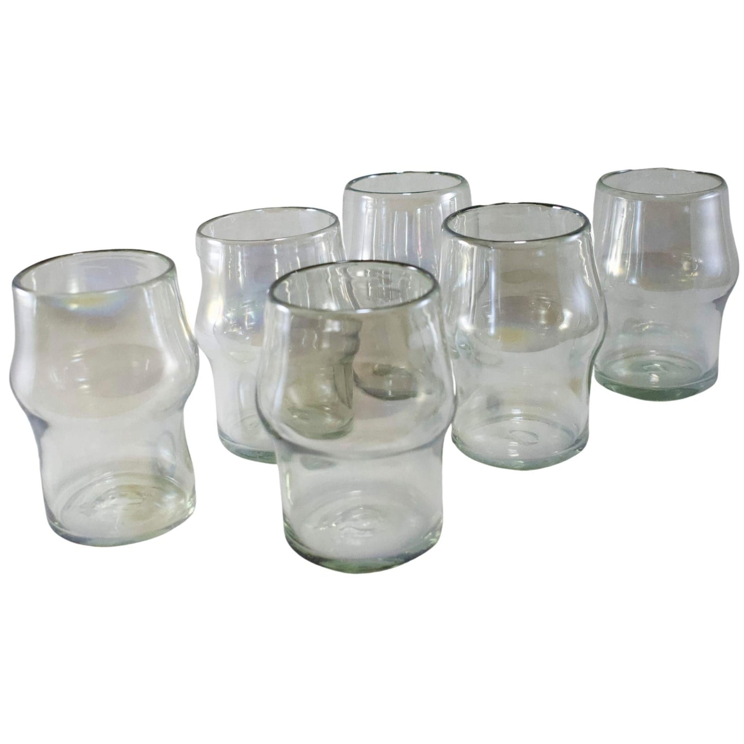 Vaso Cervecero de Vidrio Soplado | Set de 6 Piezas | Hechos Artesanalmente en México | (Pearly, Cerveza 16 Oz.) - MAREY - Glasses