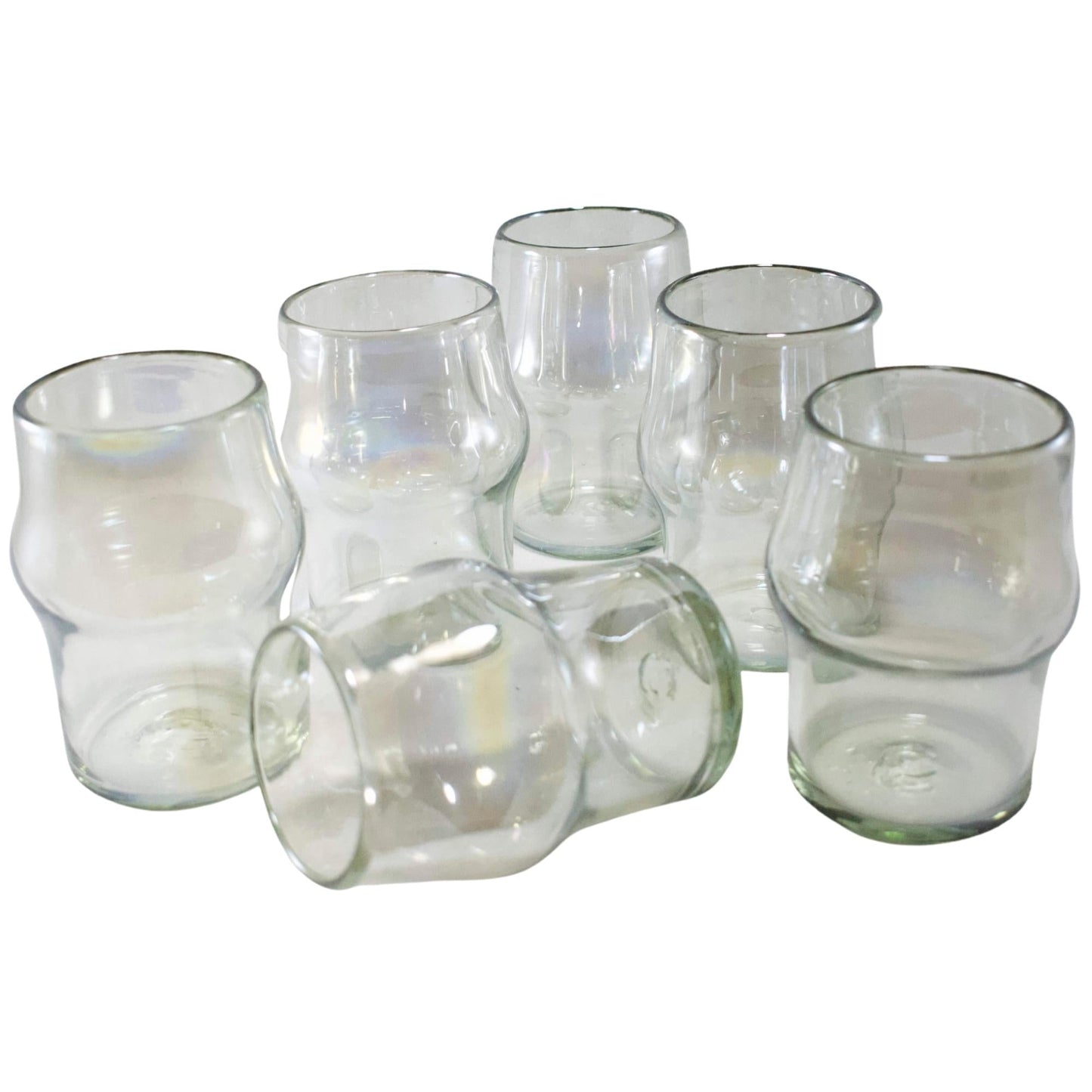 Vaso Cervecero de Vidrio Soplado | Set de 6 Piezas | Hechos Artesanalmente en México | (Pearly, Cerveza 16 Oz.) - MAREY - Glasses