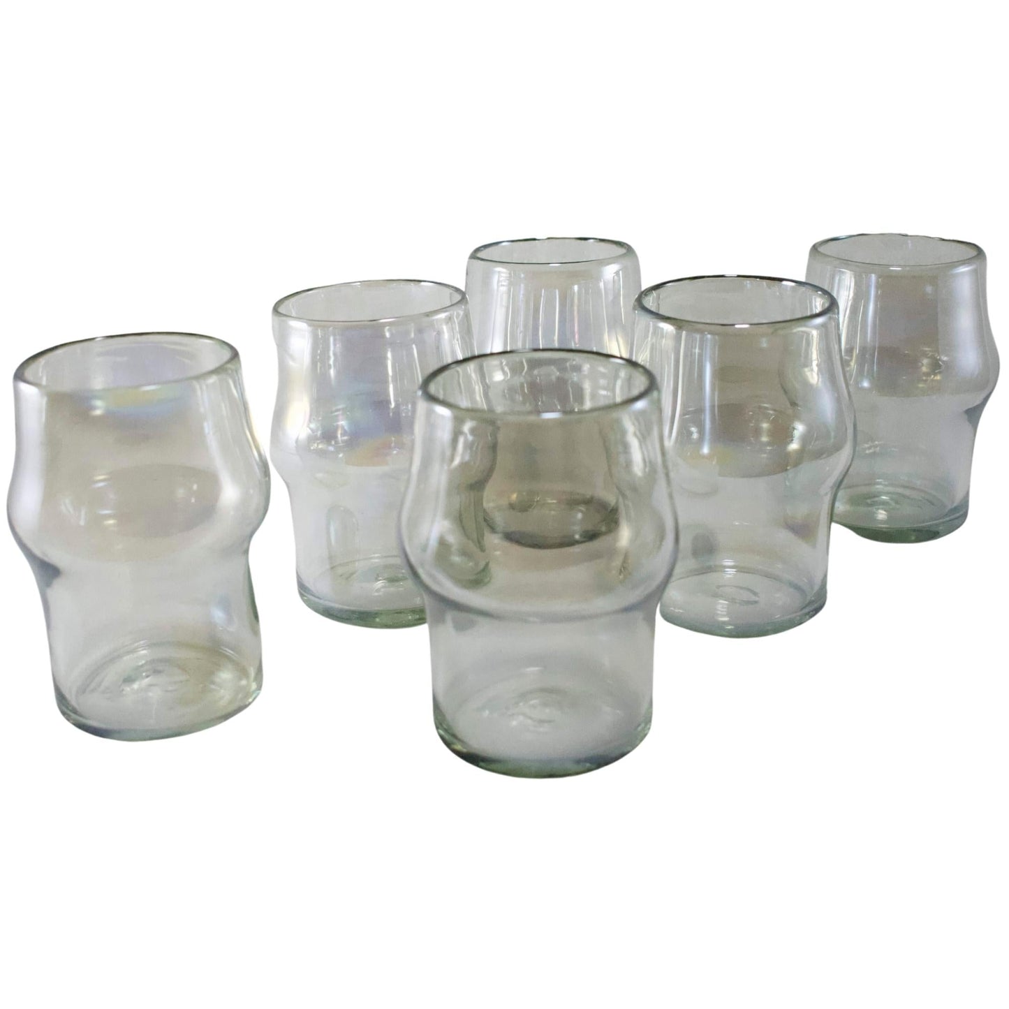 Vaso Cervecero de Vidrio Soplado | Set de 6 Piezas | Hechos Artesanalmente en México | (Pearly, Cerveza 16 Oz.) - MAREY - Glasses
