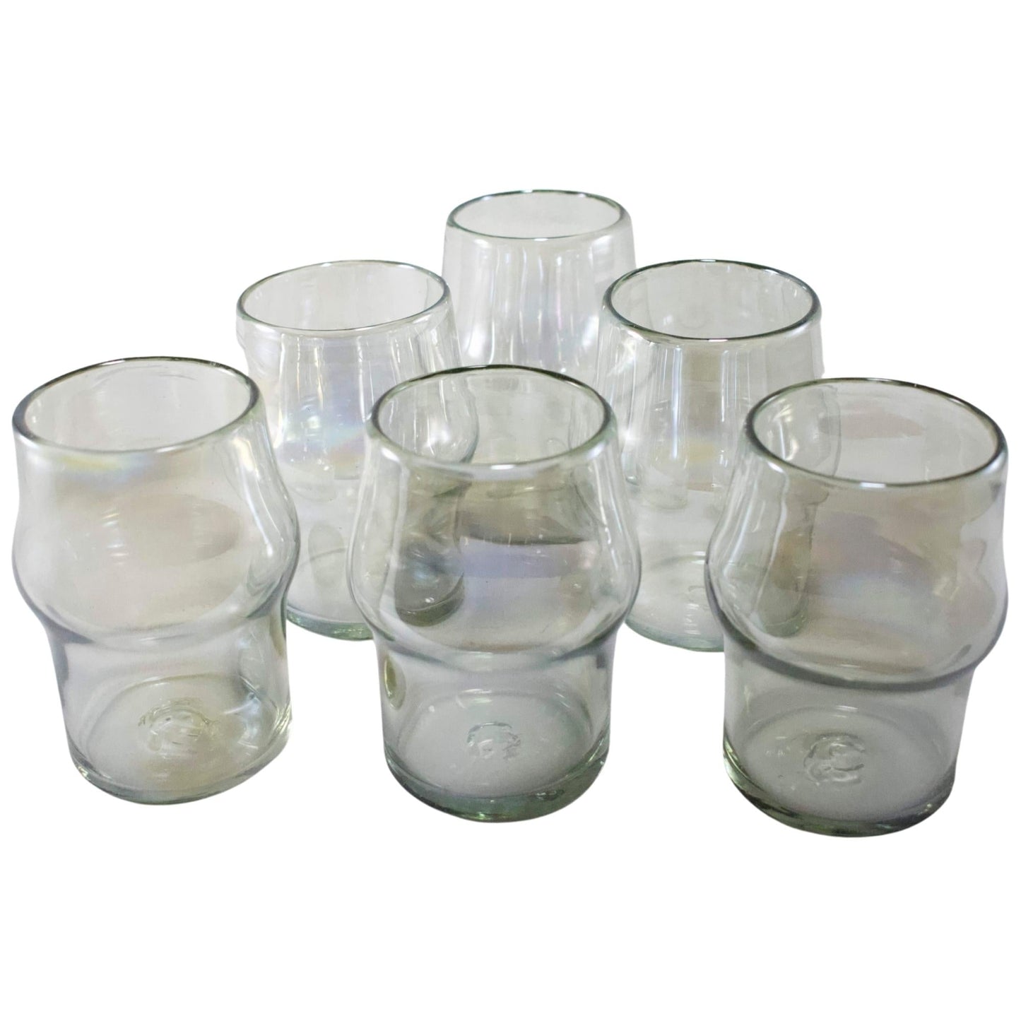 Vaso Cervecero de Vidrio Soplado | Set de 6 Piezas | Hechos Artesanalmente en México | (Pearly, Cerveza 16 Oz.) - MAREY - Glasses