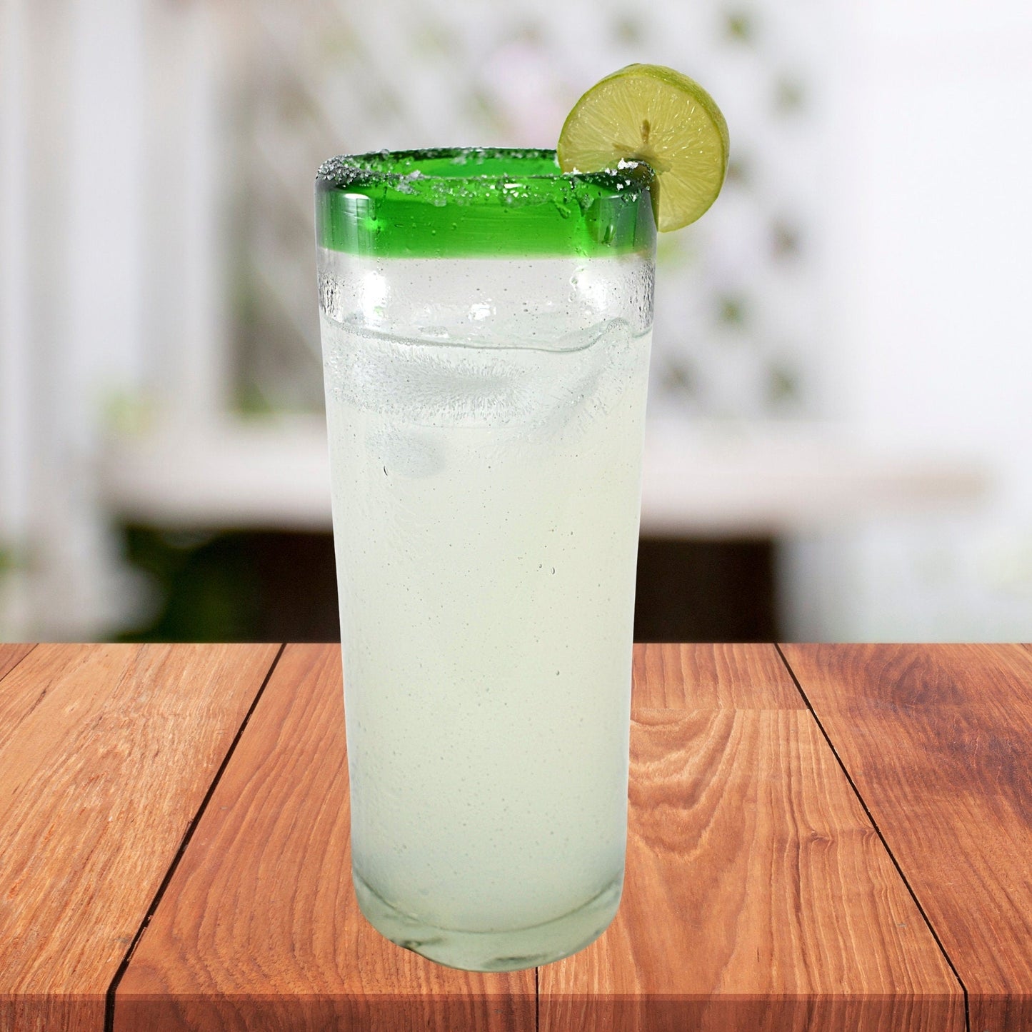 Vasos Jaiboleros Vidrio Soplado | Set de 6 Piezas | Artesanal | (Posta Verde, Highball, 13 Oz.) - MAREY -