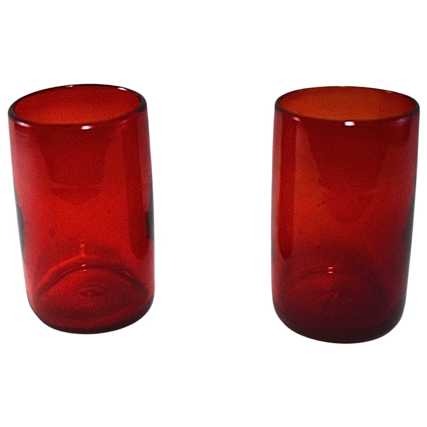 Vasos Vidrio Soplado Para Agua | Hechos Artesanalmente en México | (Rojo, Agua 16 Oz.) - MAREY - drinking glasses