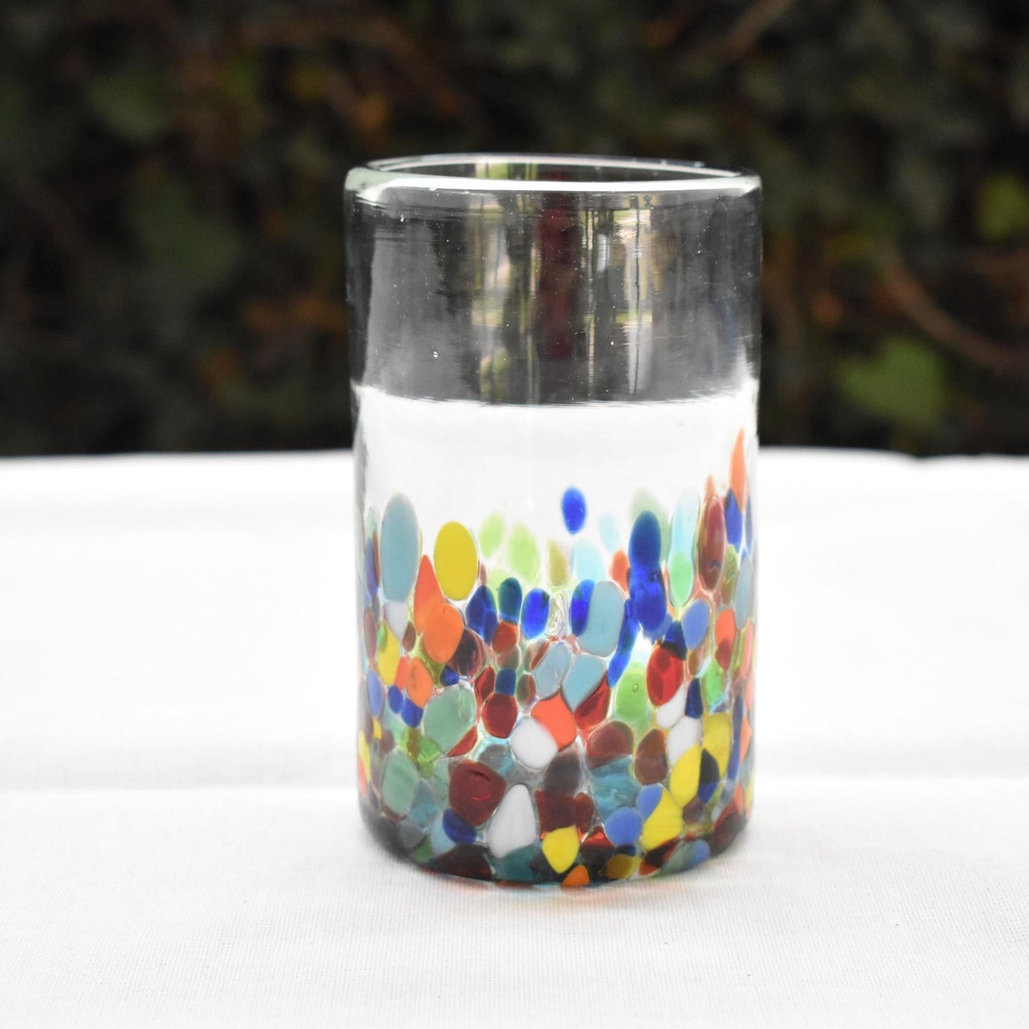 Vasos Vidrio Soplado Para Agua | Set de 6 Piezas | Hechos Artesanalmente en México | (Confetti Multicolor, 16 Oz.) - MAREY -