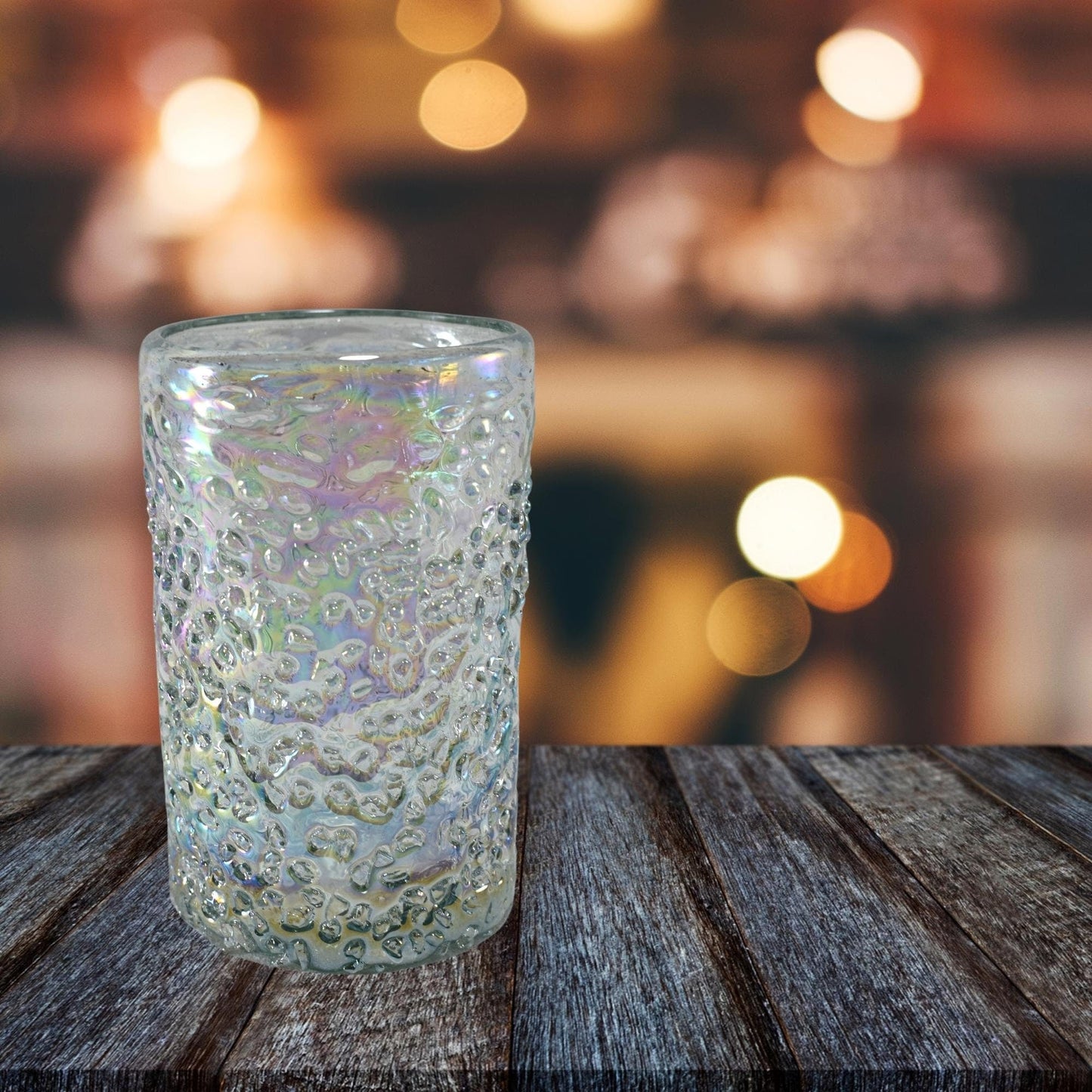 Vasos Vidrio Soplado Para Agua | Set de 6 Piezas | Hechos Artesanalmente en México | Vidrio Reciclado | Artesanal | (Granizo Pearly, 16 Oz.) - MAREY -