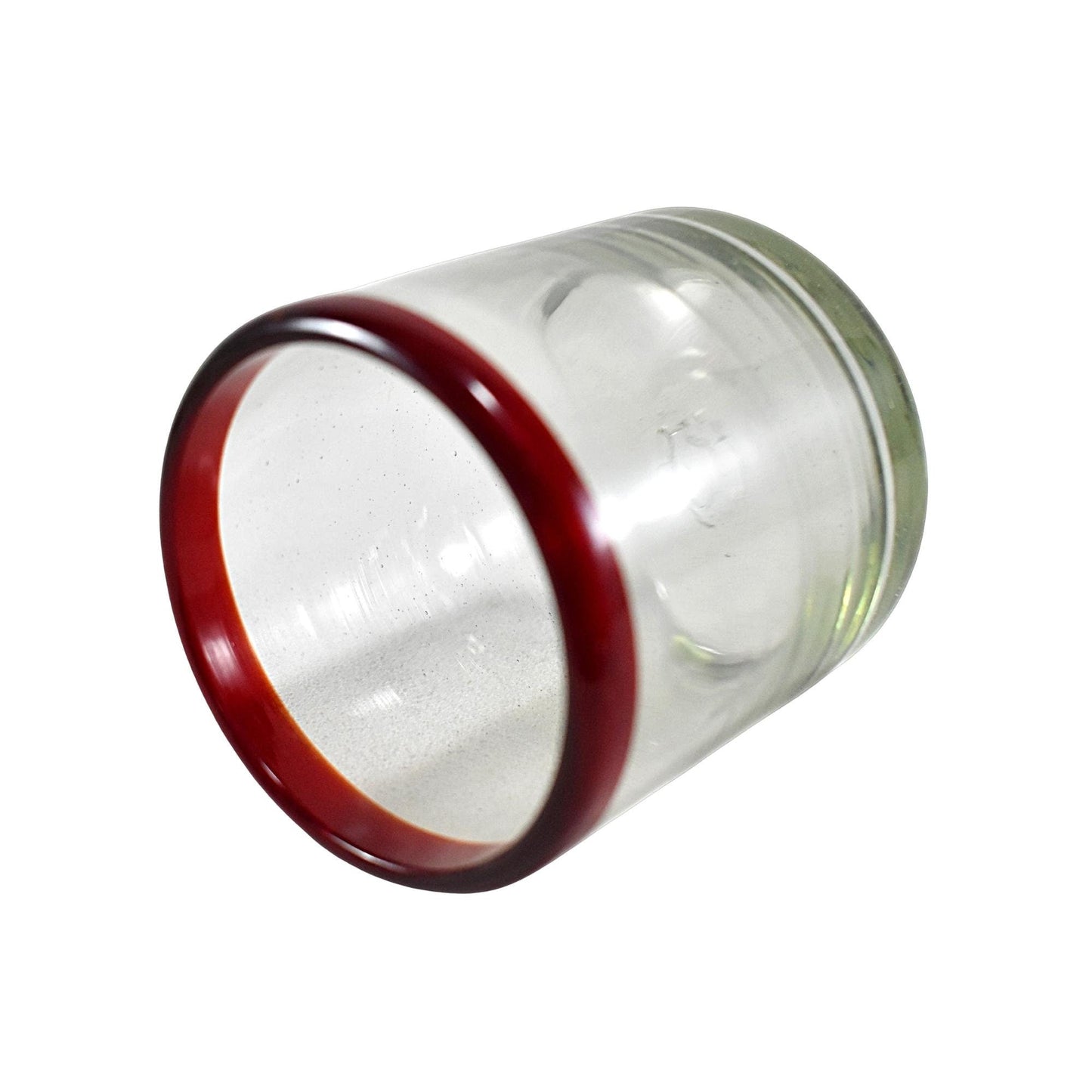 Vasos Vidrio Soplado Para Agua | Set de 6 Piezas | (Posta Rojo, Old Fashioned 8 Oz.) - MAREY -