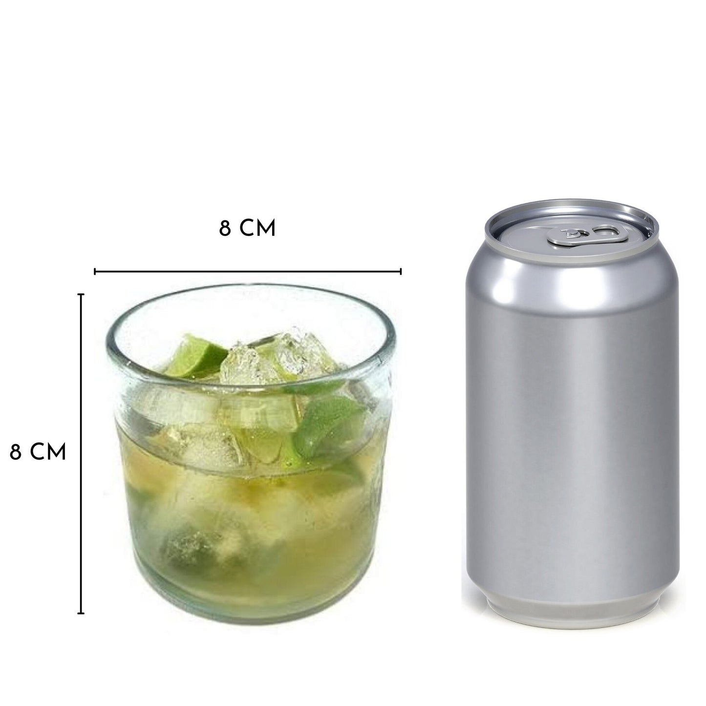 Vasos Vidrio Soplado | Set de 6 Piezas | Hechos Artesanalmente en México | Old Fashioned (Natural, 8 Oz.) - MAREY -