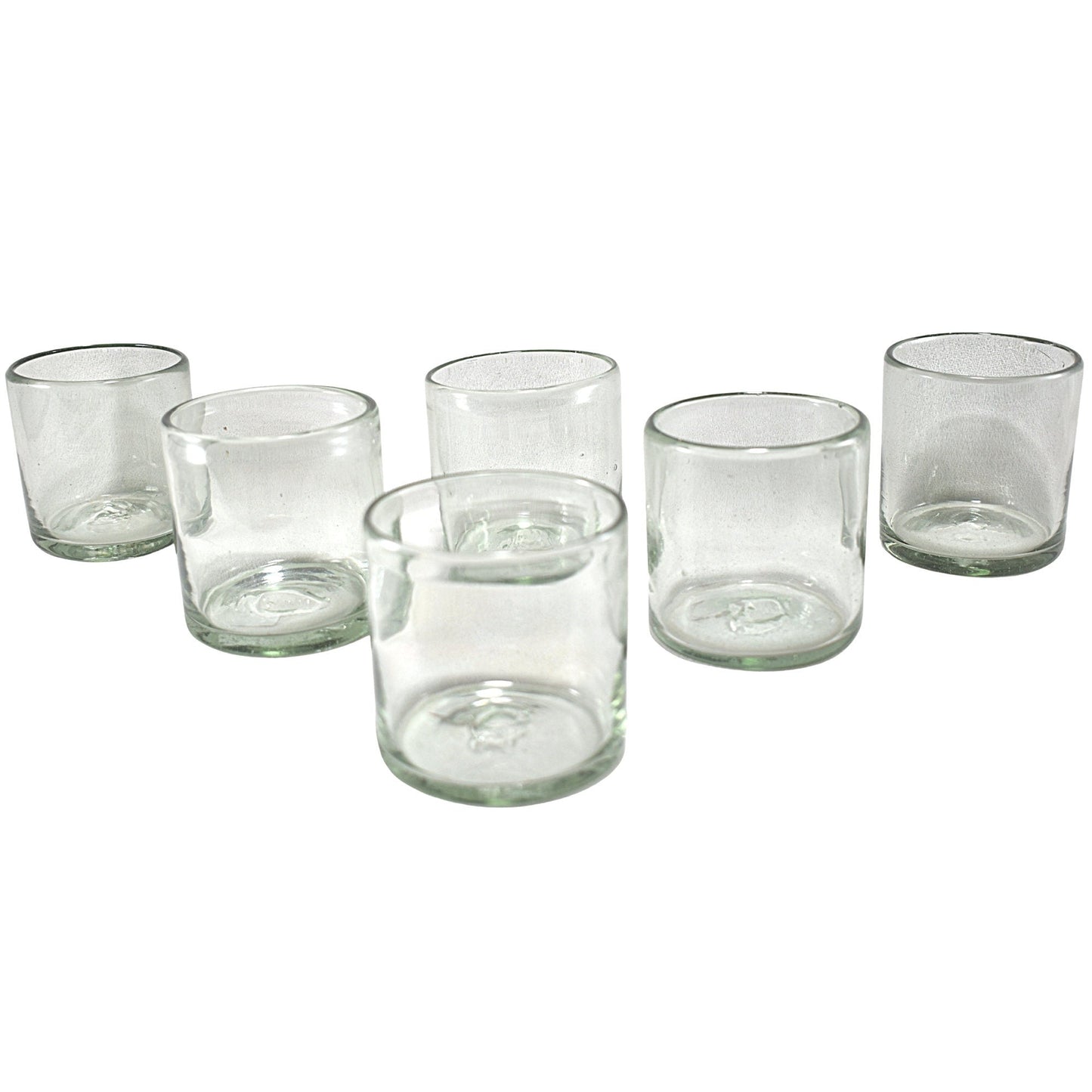 Vasos Vidrio Soplado | Set de 6 Piezas | Hechos Artesanalmente en México | Old Fashioned (Natural, 8 Oz.) - MAREY -