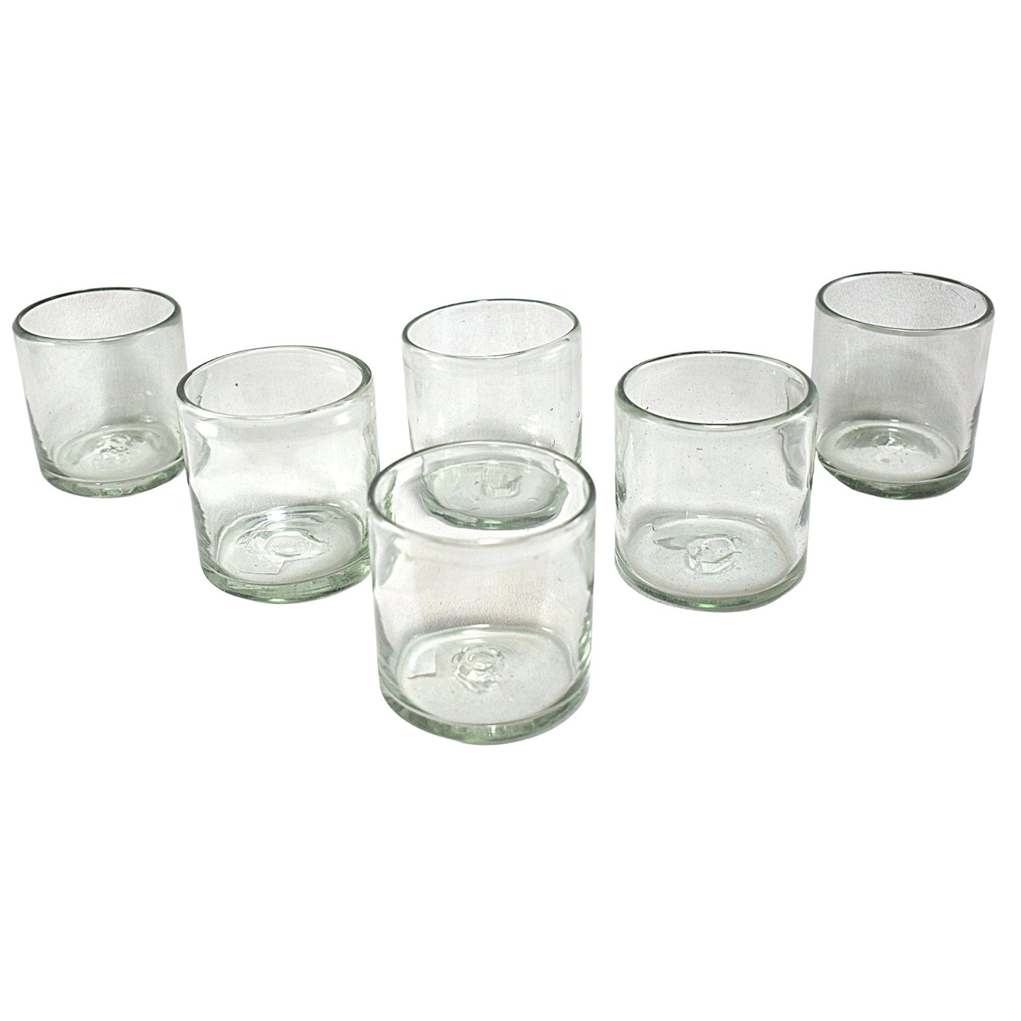 Vasos Vidrio Soplado | Set de 6 Piezas | Hechos Artesanalmente en México | Old Fashioned (Natural, 8 Oz.) - MAREY -