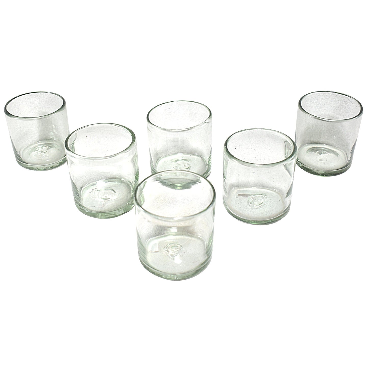 Vasos Vidrio Soplado | Set de 6 Piezas | Hechos Artesanalmente en México | Old Fashioned (Natural, 8 Oz.) - MAREY -