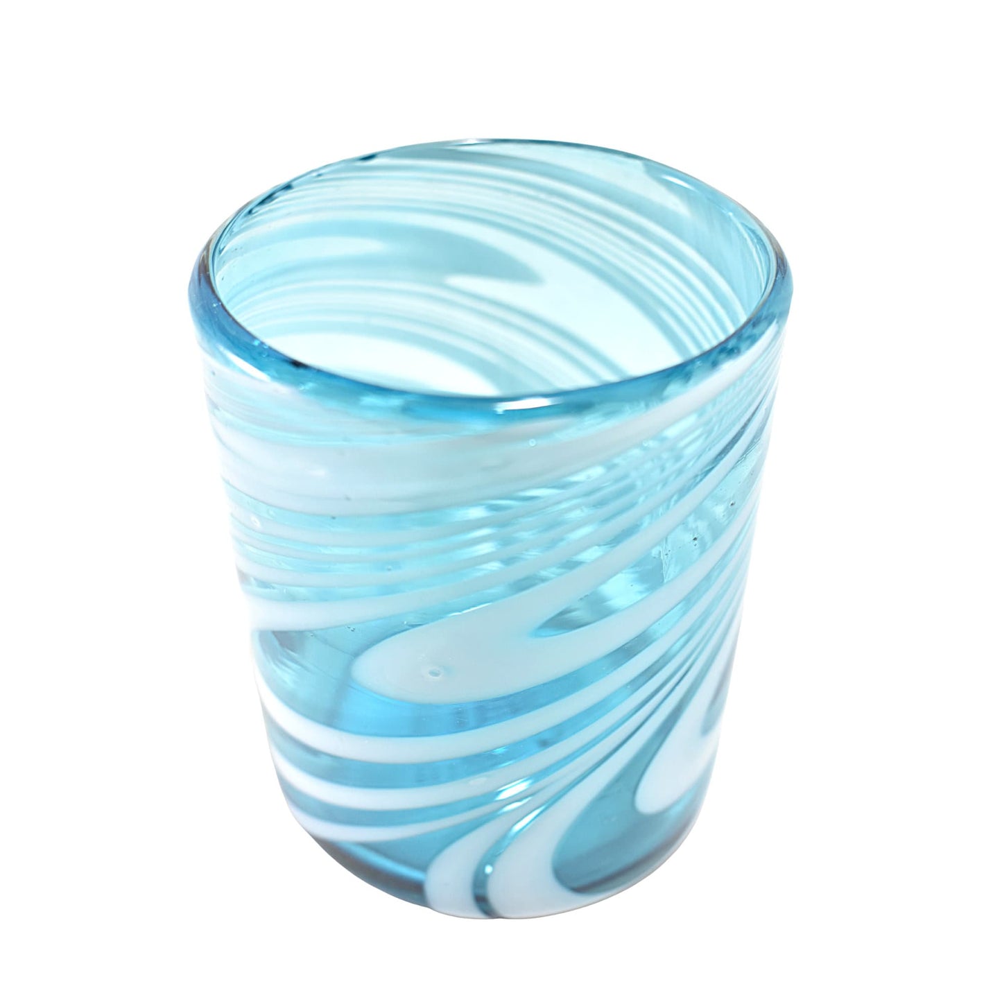 Vasos Vidrio Soplado | Set de 6 Piezas | Hechos Artesanalmente en México | (Poseidon –Natural–, Old Fashioned 10 Oz.) - MAREY -