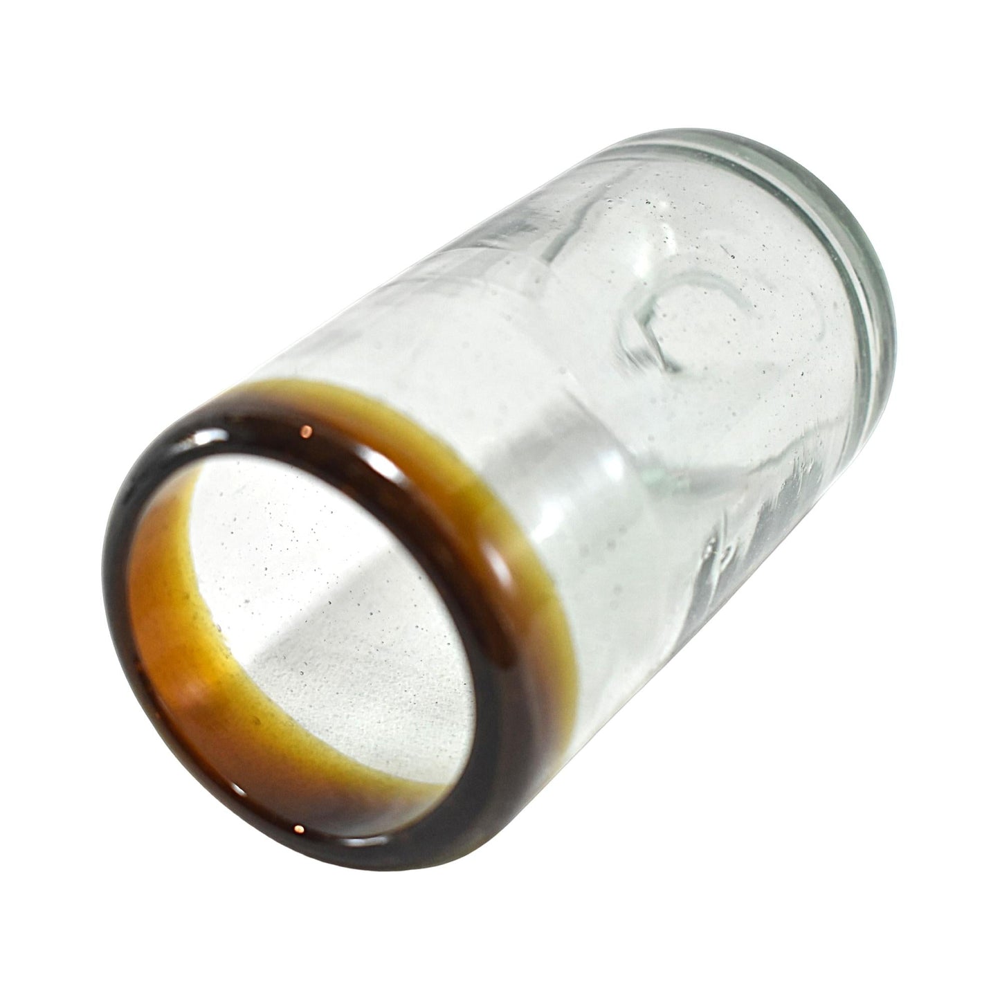 Vasos Vidrio Soplado | Vaso Jugo | Set de 6 Piezas | Hechos Artesanalmente en México | (Filo Ámbar, 8 Oz.) - MAREY -