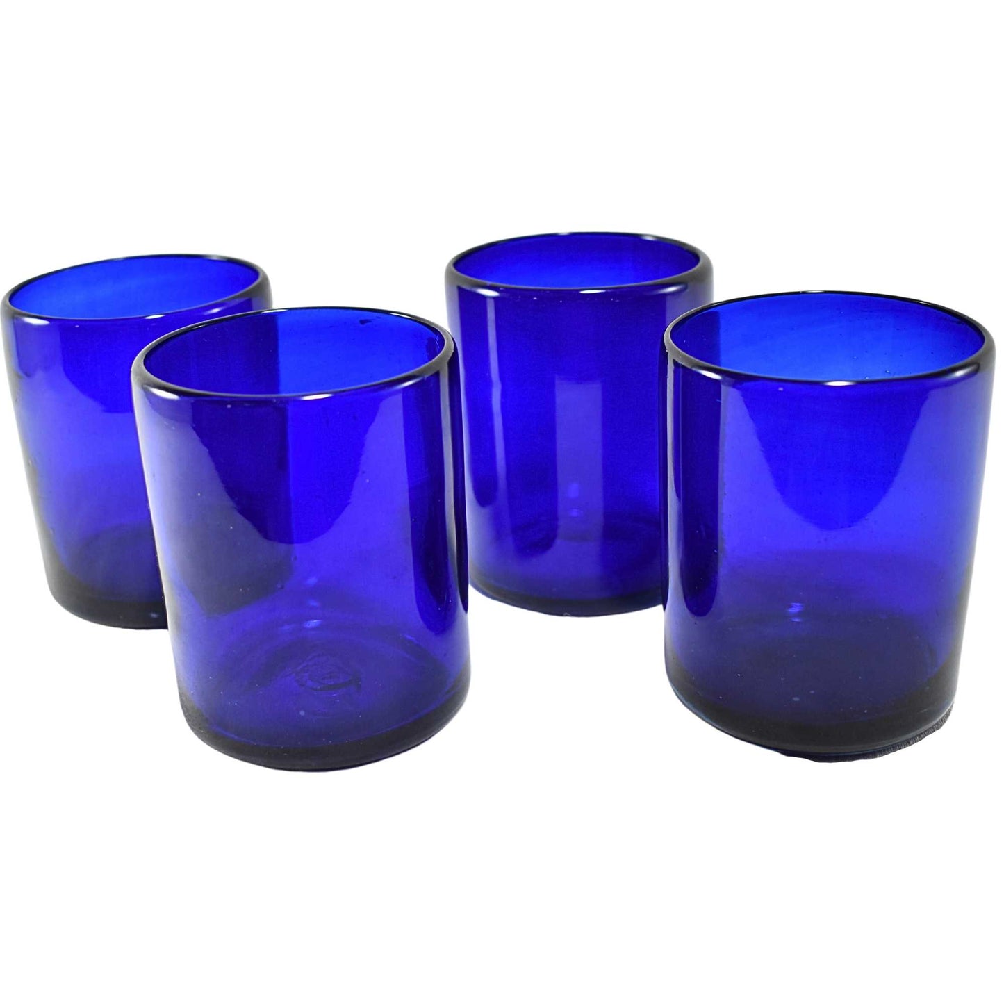 Vasos Vidrio Soplado | Artesanales | (Azul Cobalto, Old Fashioned 10 Oz.)