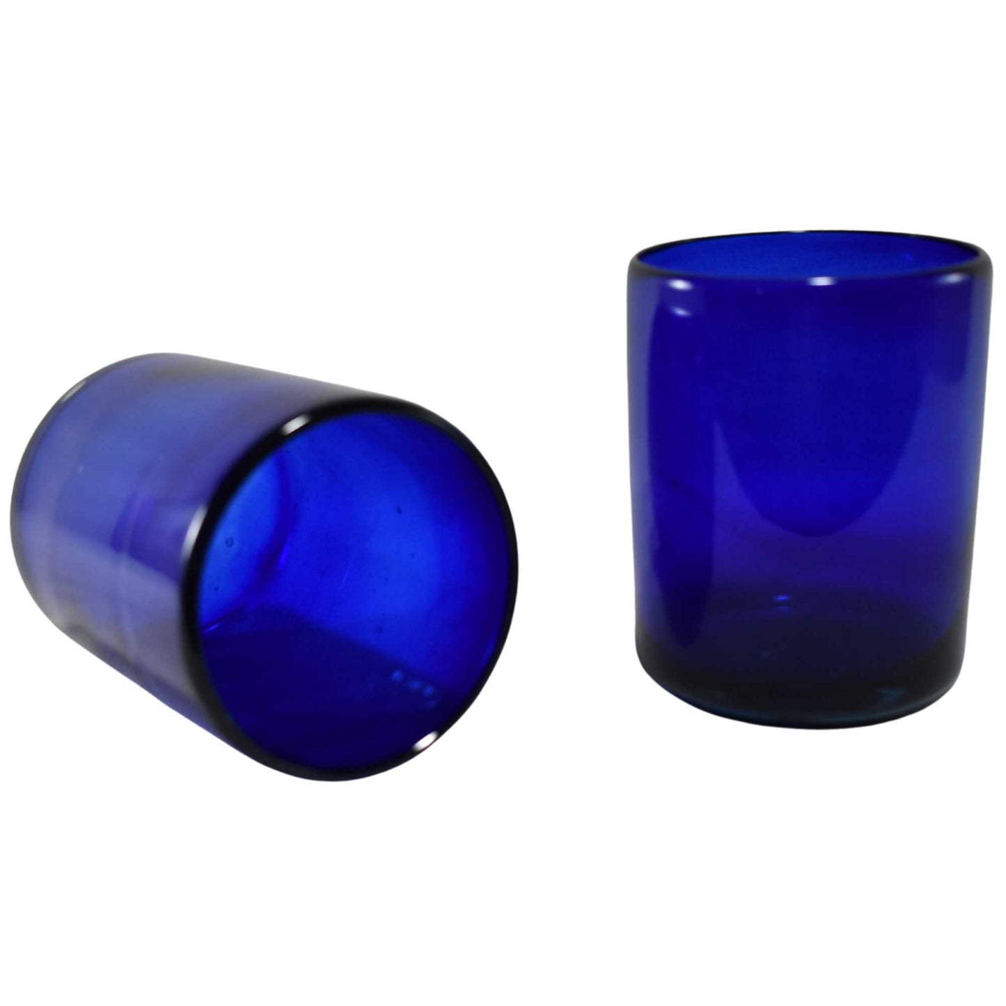 Vasos Vidrio Soplado | Artesanales | (Azul Cobalto, Old Fashioned 10 Oz.)