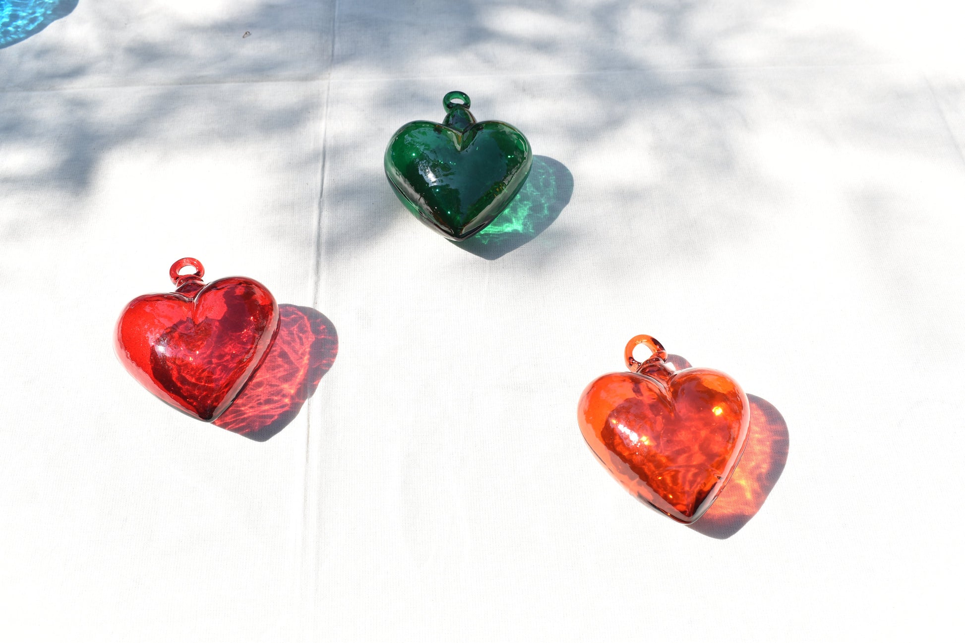 Corazones de Vidrio Soplado | Decoración | Hecho en México | (Colores, 5 - 30 cm.) - MAREY - 