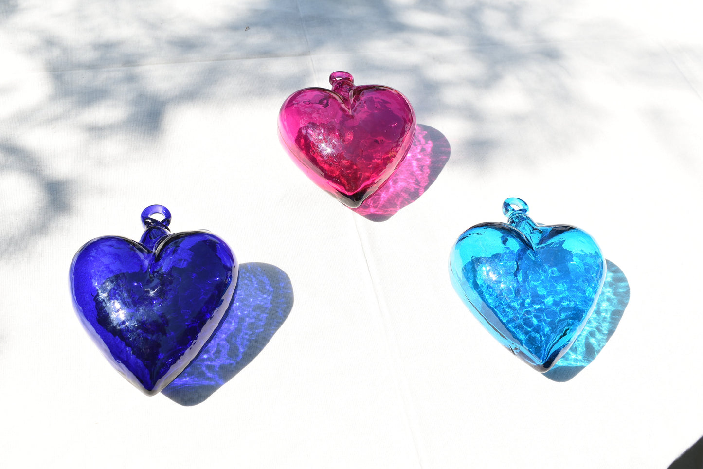 Corazones de Vidrio Soplado | Decoración | Hecho en México | (Colores, 5 - 30 cm.) - MAREY - 