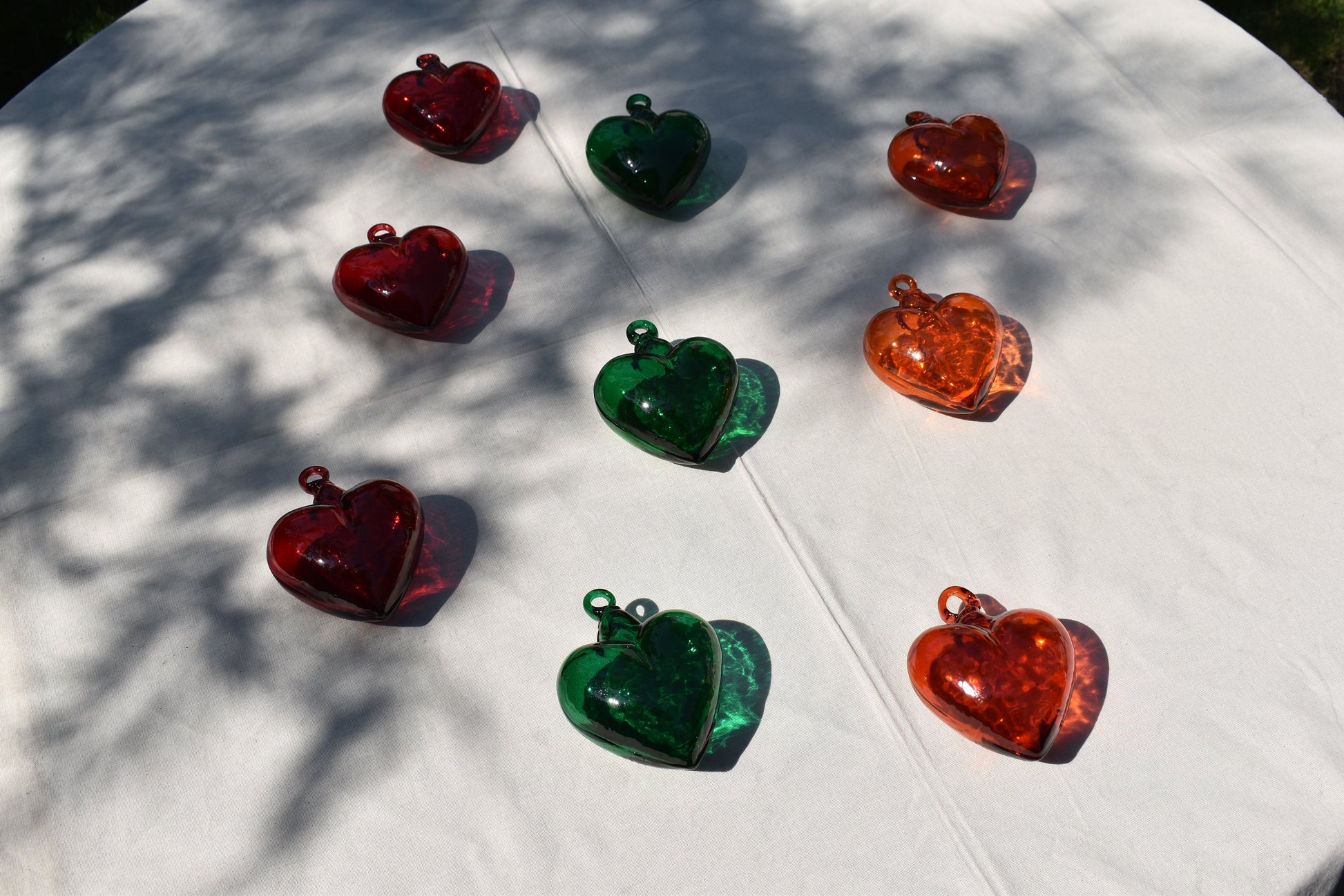 Corazones de Vidrio Soplado | Decoración | Hecho en México | (Colores, 5 - 30 cm.) - MAREY - 