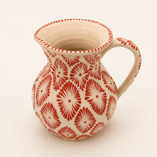 Jarra de Cerámica de Talavera Poblana Artesanal Pintada a Mano - MAREY - jarra de agua