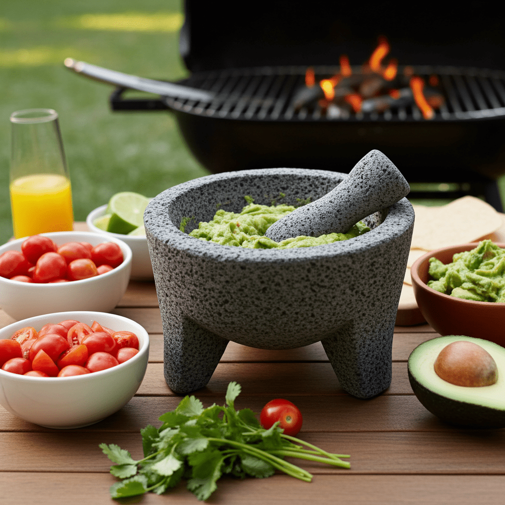 Molcajete de Piedra Volcánica | Hecho en Puebla, México | (20 cm. - 8" Diam.) - MAREY - Bowl