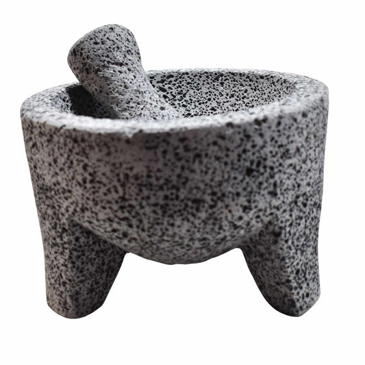 Molcajete de Piedra Volcánica | Hecho en Puebla, México | (20 cm. - 8" Diam.) - MAREY - Bowl