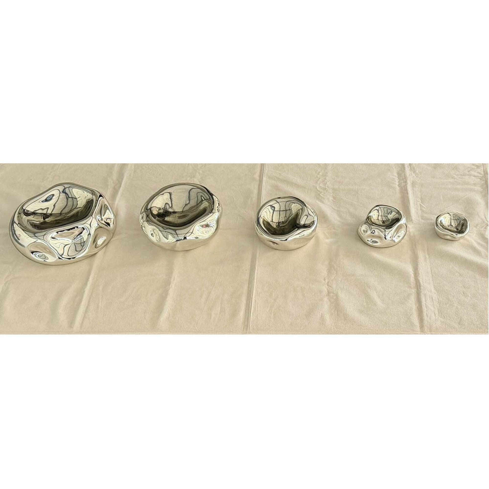 Mural de Piedras irregulares de Vidrio Soplado | Decoración de Muro | Hecho en México | (Plateadas irregulares, 8 - 30 cm.) - MAREY - 