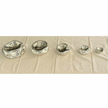 Mural de Piedras irregulares de Vidrio Soplado | Decoración de Muro | Hecho en México | (Plateadas irregulares, 8 - 30 cm.) - MAREY - 
