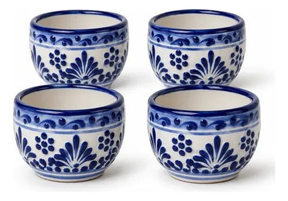 Set de 4 salseras de Talavera Poblana azul - MAREY.MX - Salseras