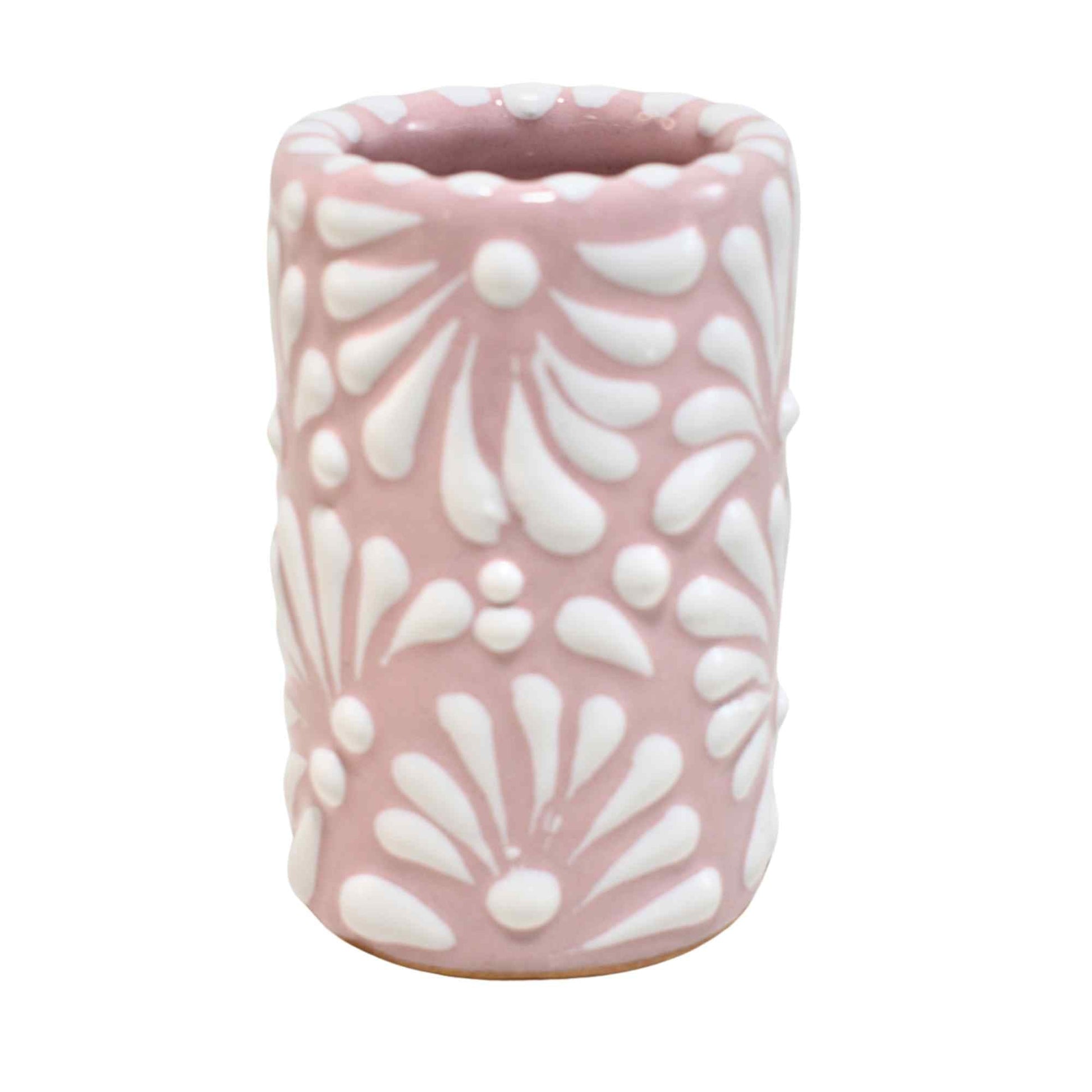 Vasos Tequileros | Cerámica de Talavera | (Rosa, 2 Oz.) - MAREY - Vaso Tequilero