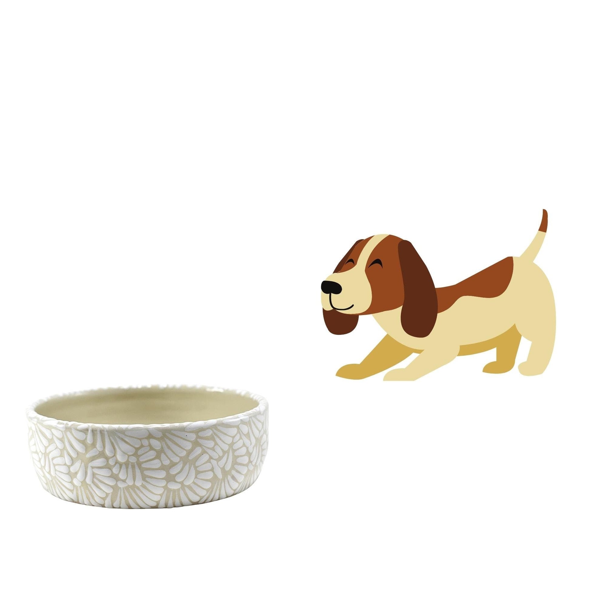 Plato Tazón de Alimento Para Mascotas | Talavera Poblana| Personalizable con el nombre de tu mascota | Moka, Mediano (15 cm Diam. x 5 cm Alt.) - MAREY - Plato