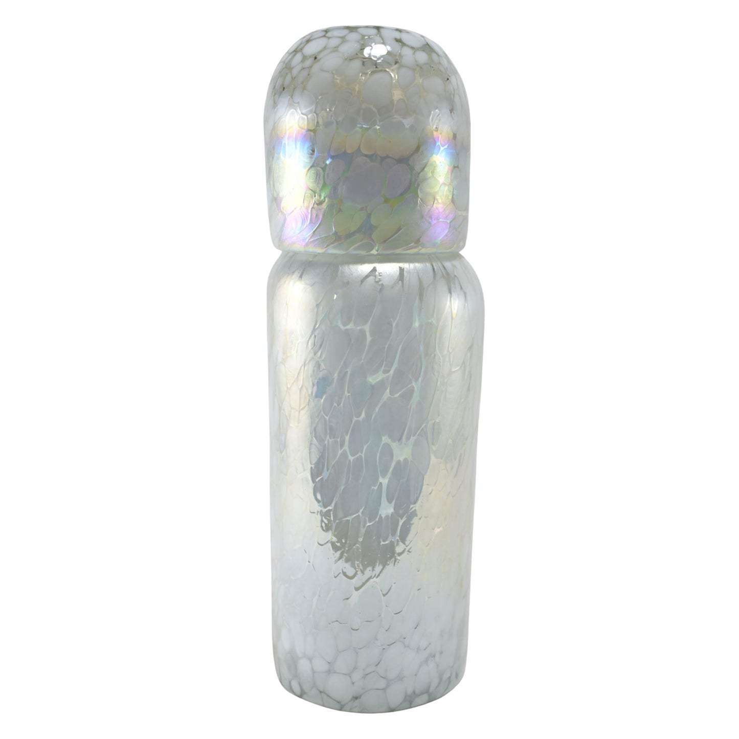 Set Jarra & Vaso | Carafe | Botella Polka | Jarra de Noche | Vidrio Soplado Artesanalmente en México | (Pearly, 1 Lt.) - MAREY - Water Bottle