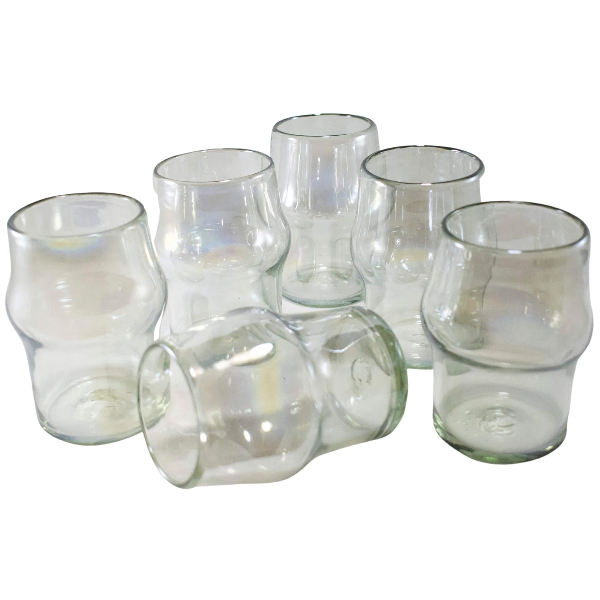 Vaso Cervecero de Vidrio Soplado | Set de 6 Piezas | Hechos Artesanalmente en México | (Pearly, Cerveza 16 Oz.) - MAREY - Glasses