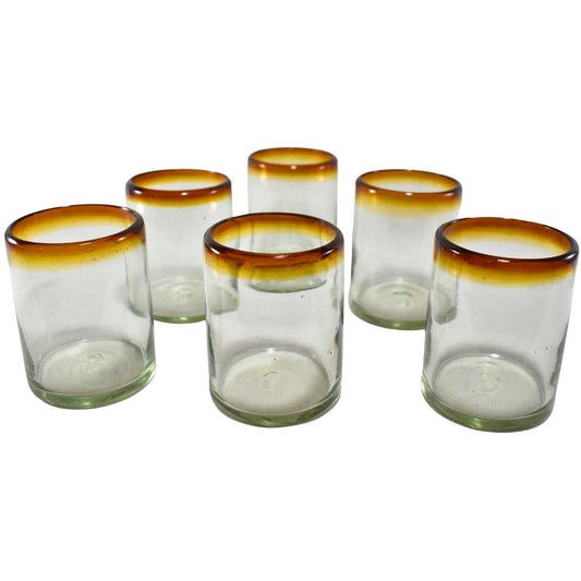 Vasos de Vidrio Soplado | Hechos Artesanalmente en México | (Posta Ámbar, Old Fashioned 10 Oz.) - MAREY - Vaso