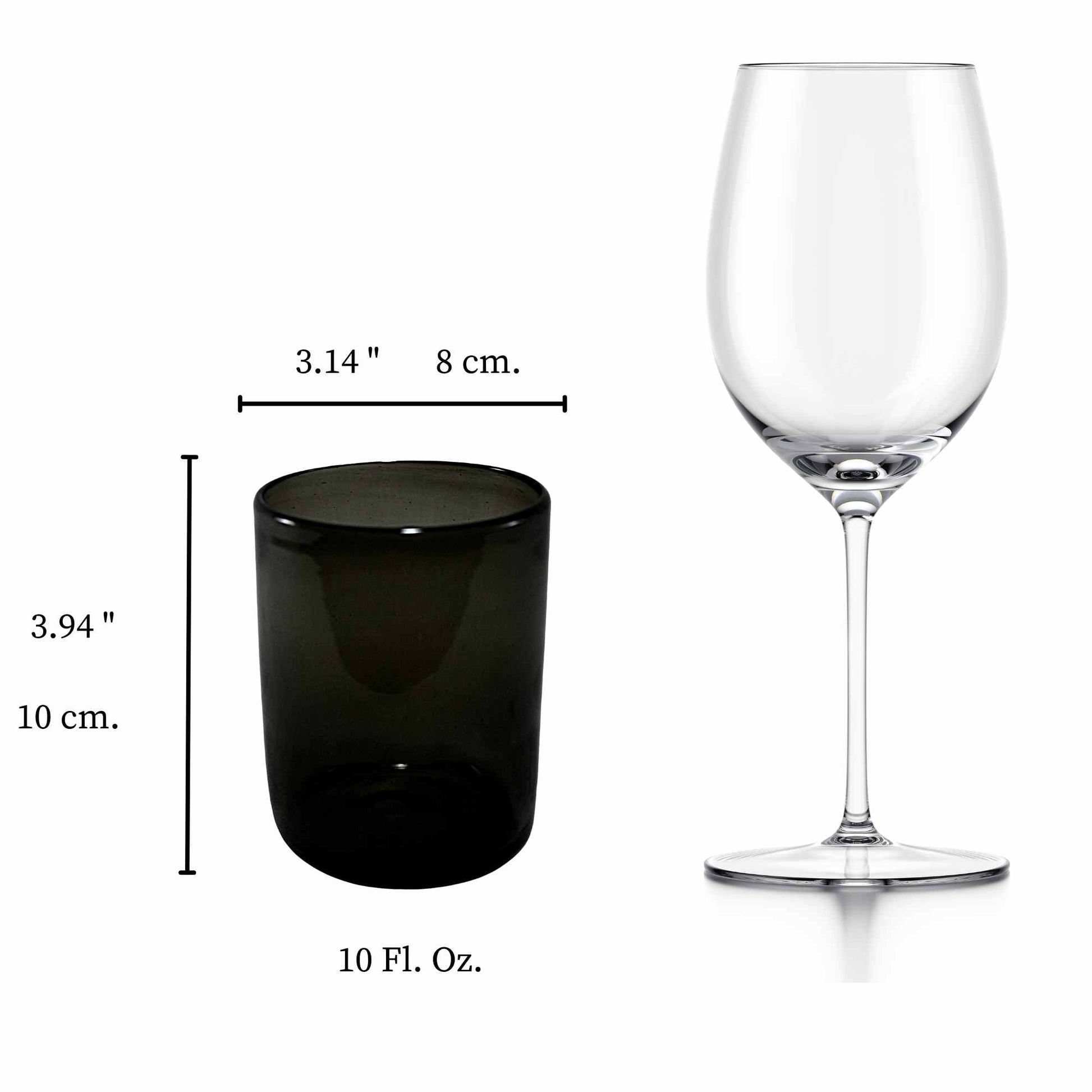 Vasos Vidrio Soplado Para Agua | Hechos Artesanalmente en México | (Humo, Agua 10 Oz.) - MAREY - Glasses