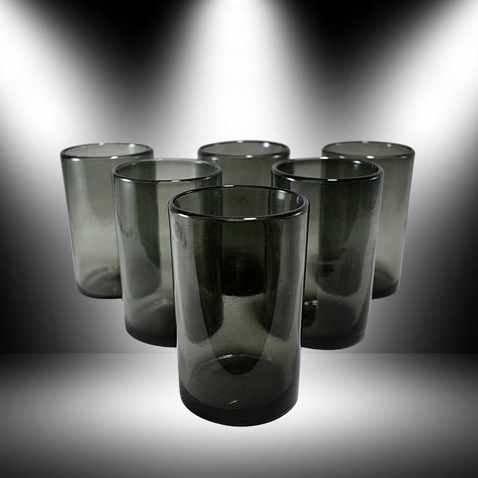 Vasos Vidrio Soplado Para Agua | Hechos Artesanalmente en México | (Humo, Agua 16 Oz.) - MAREY - Glasses