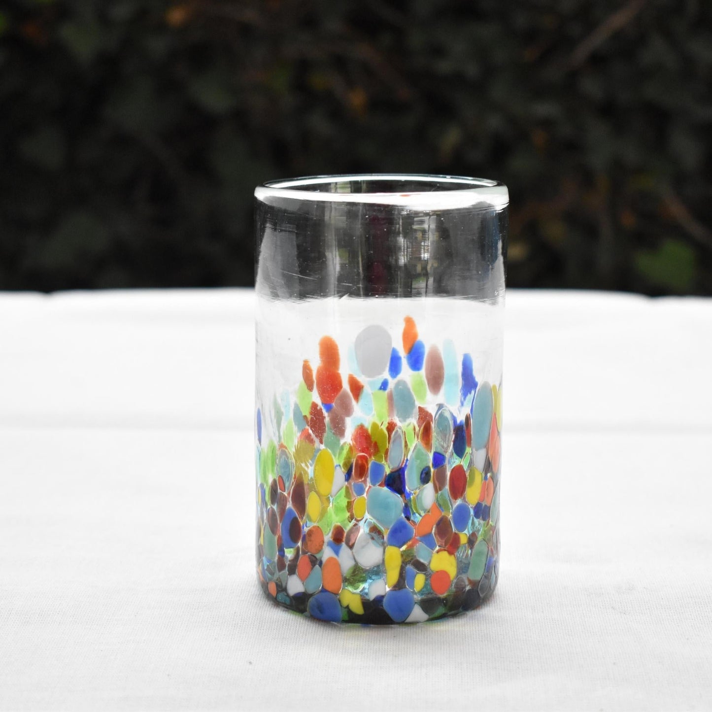 Vasos Vidrio Soplado Para Agua | Set de 6 Piezas | Hechos Artesanalmente en México | (Confetti Multicolor, 16 Oz.) - MAREY -