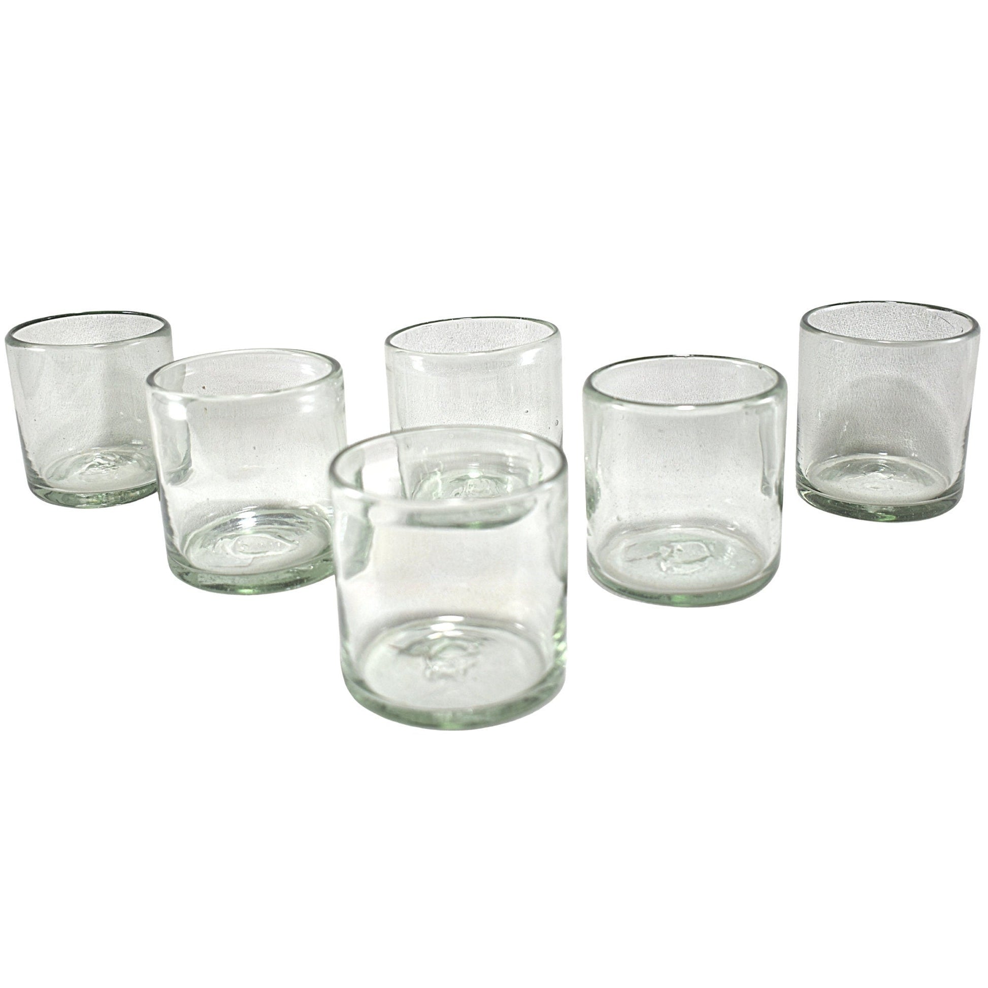 Vasos Vidrio Soplado | Set de 6 Piezas | Hechos Artesanalmente en México | Old Fashioned (Natural, 8 Oz.) - MAREY -